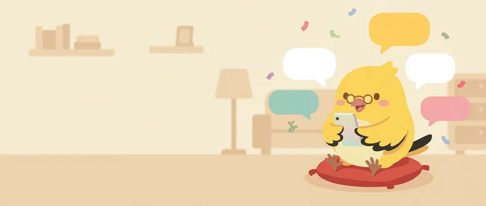 Nori playing shiritori in a chat. Game illustration